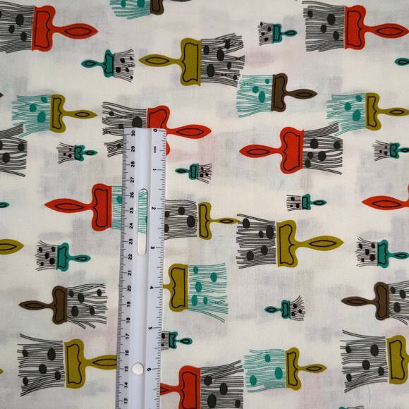 Michael Miller Fabrics - Painterly - Paint Brushes - Cotton Fabric- 3/4 Yard Cut - Picture 5 of 6